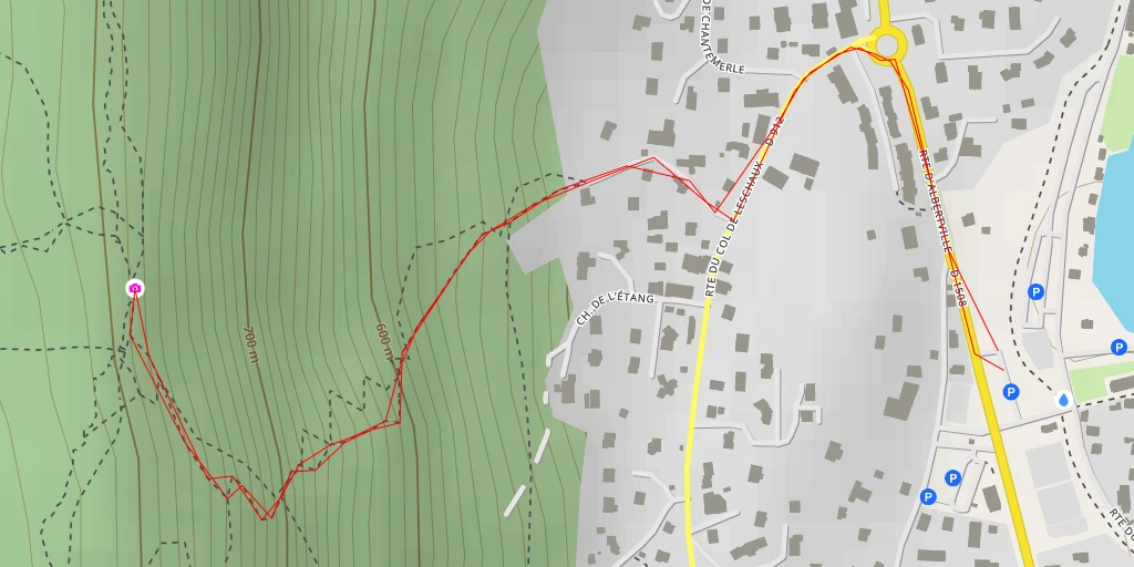 Map of the trail for Sentier de la Crête