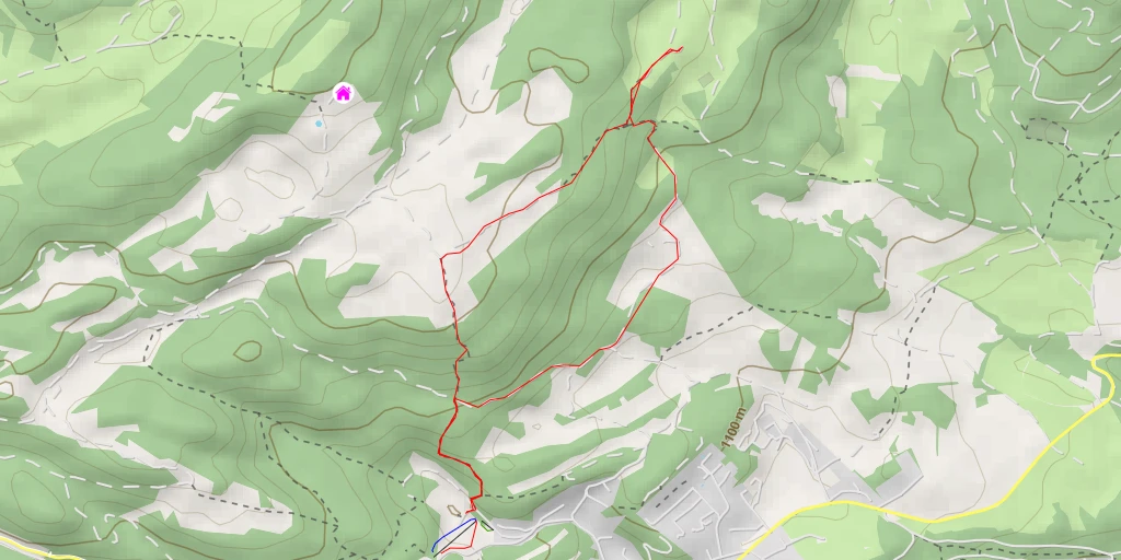 Carte de l'itinéraire :  Mont Roux