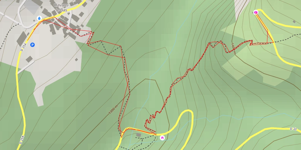 Map of the trail for D 25 - D 25