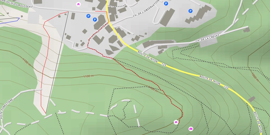 Carte de l'itinéraire :  La Ballade à Béatrix