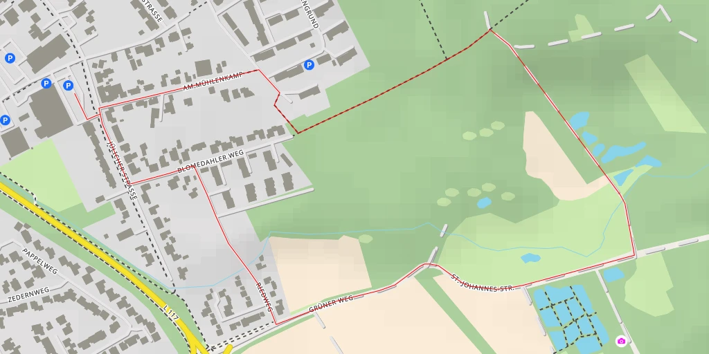 Map of the trail for NSG Myhler Bruch - Wassenberger Horst