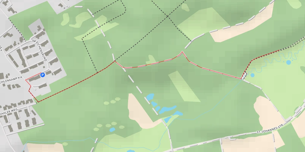 Map of the trail for NSG Myhler Bruch - St.-Johannes-Straße