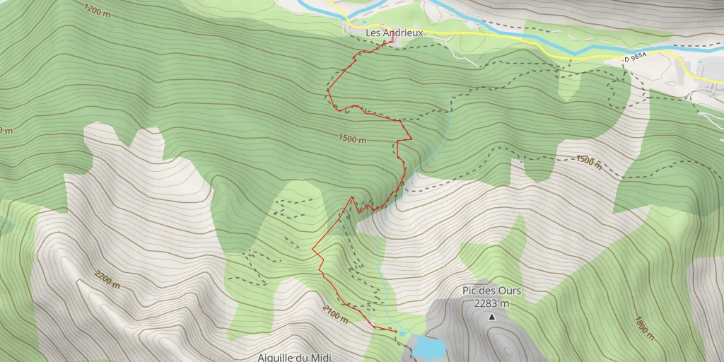 Map of the trail for Le Bas-Lieu