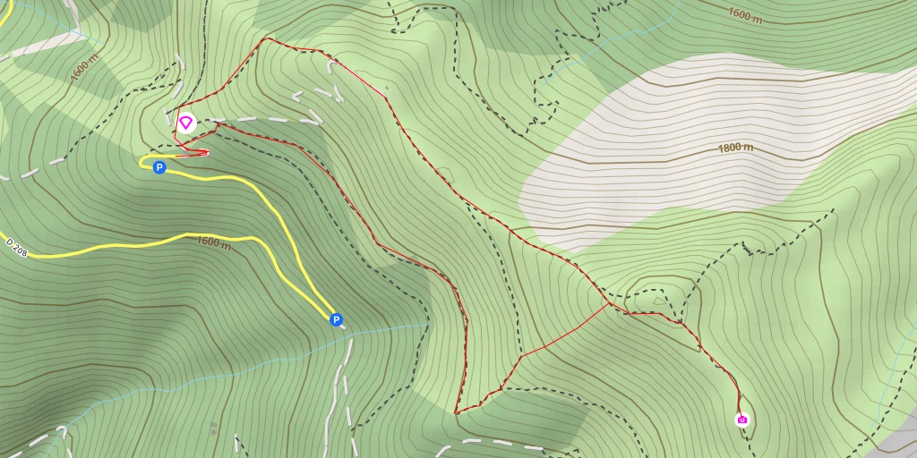 Map of the trail for Point de vue vers le Mont Blanc