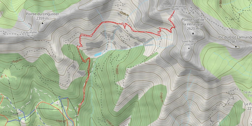 Map of the trail for Col de la Vénasque