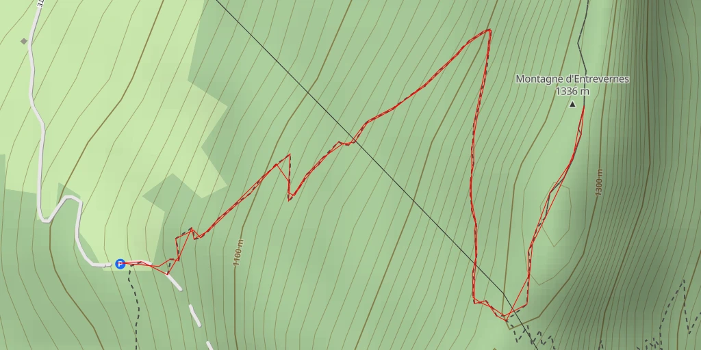 Carte de l'itinéraire :  Montagne d'Entrevernes