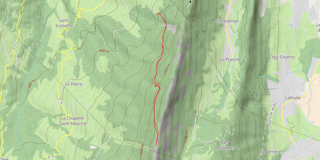 Map of the trail for Crêt de Lally