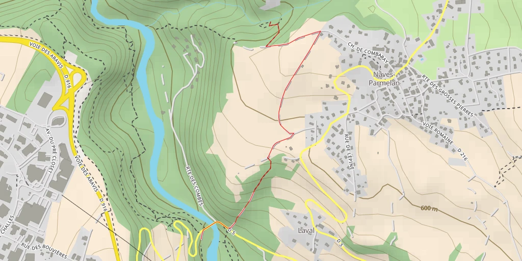 Carte de l'itinéraire :  Cascade de Grattepanche
