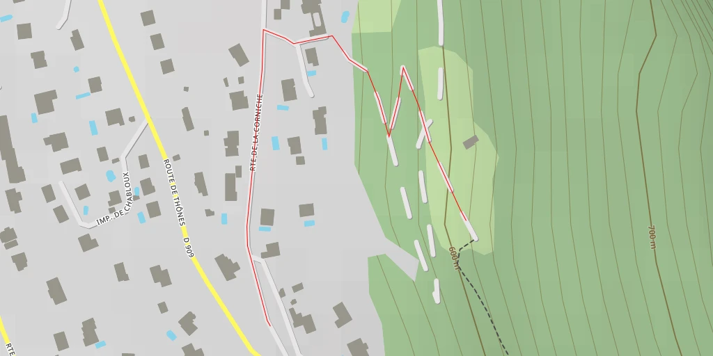 Carte de l'itinéraire :  Chemin de la Merle