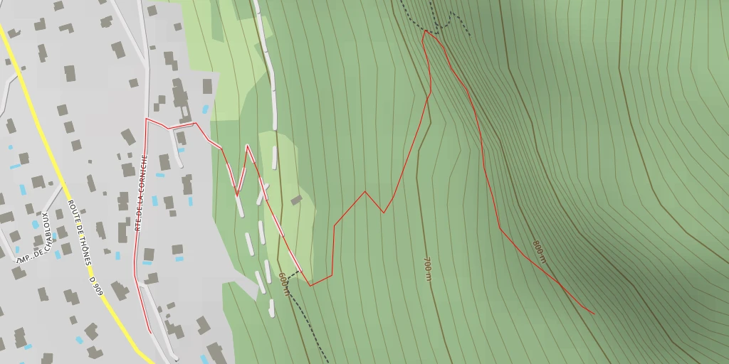 Carte de l'itinéraire :  Route de Thônes