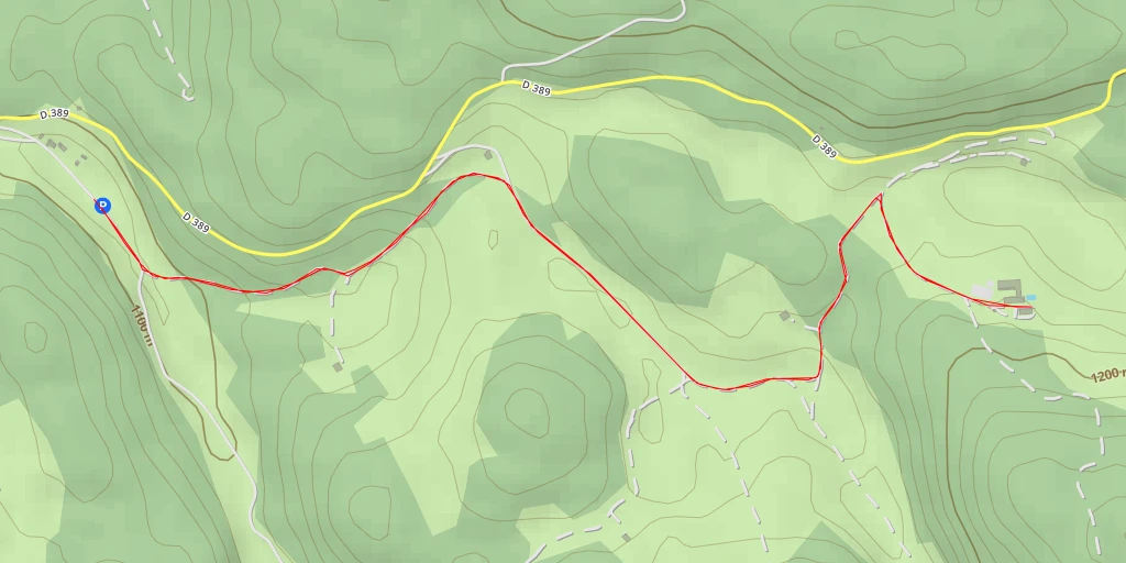 Map of the trail for La Fraite - D 389