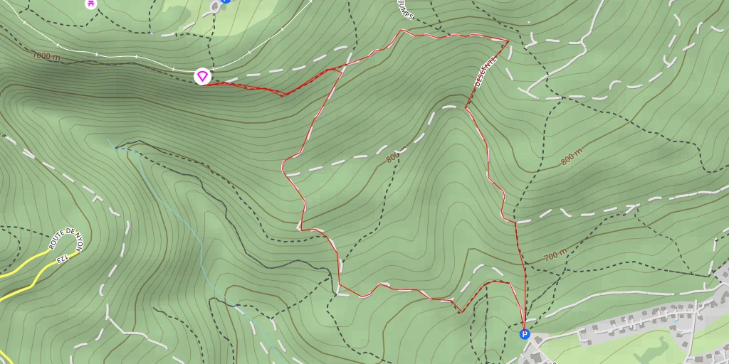 Carte de l'itinéraire :  Chemin de Monterêt