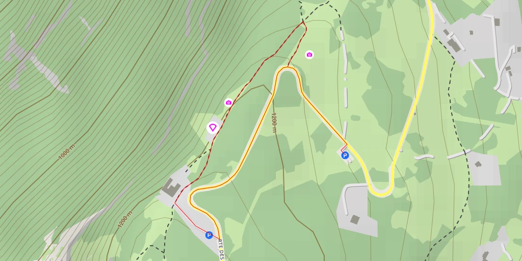 Map of the trail for Décollage FFVL de la Table d'Orientation