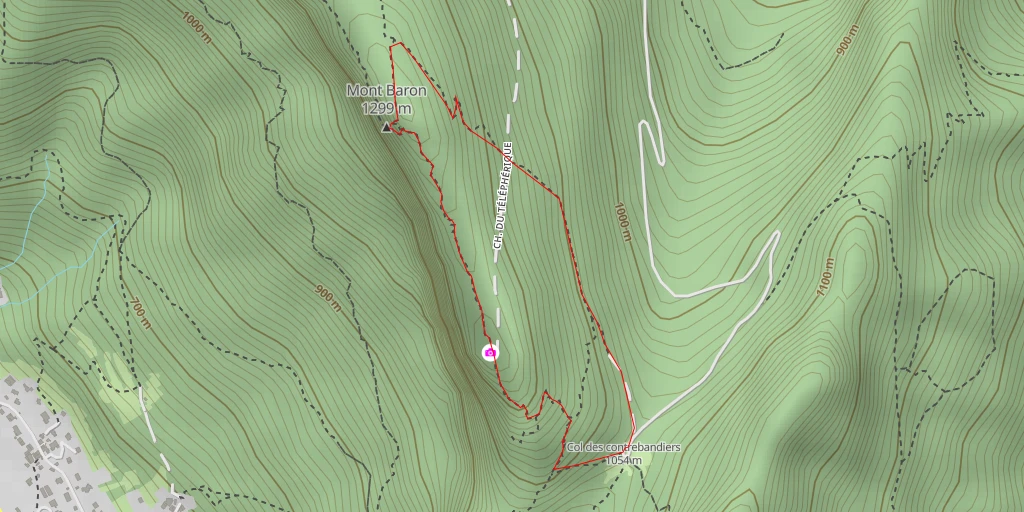 Map of the trail for Mont Baron