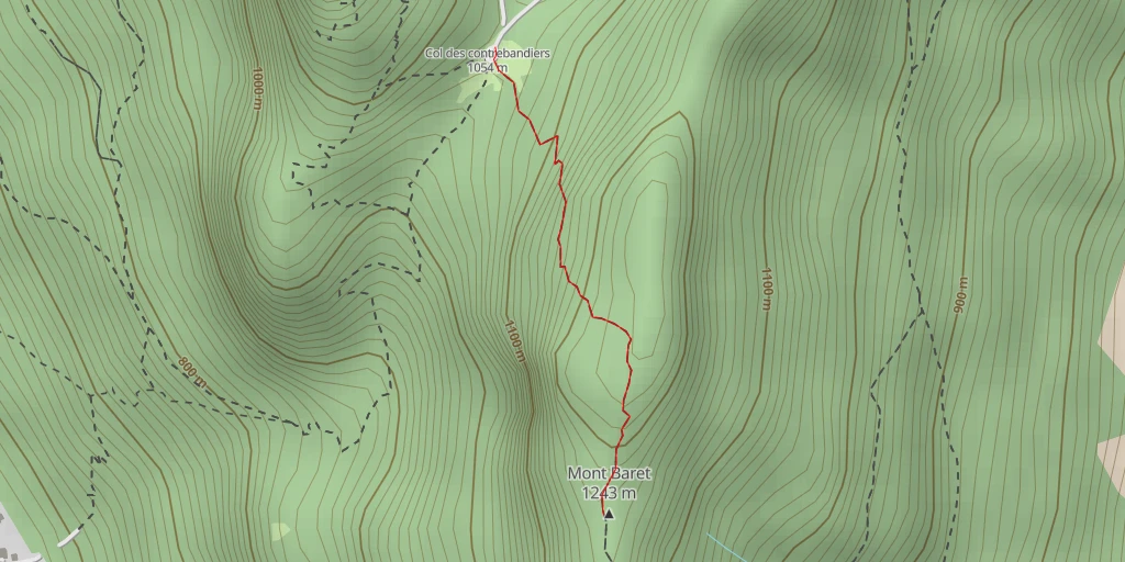 Carte de l'itinéraire :  Mont Baret