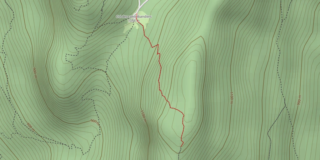 Carte de l'itinéraire :  Route Forestière du Mont Baron