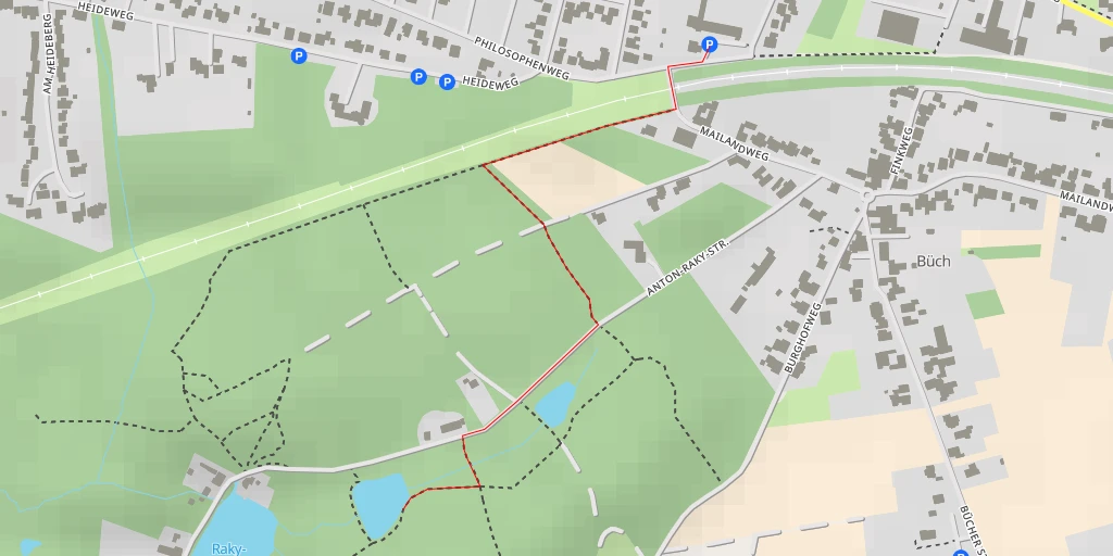 Map of the trail for Motte Alde Berg - Anton-Raky-Straße