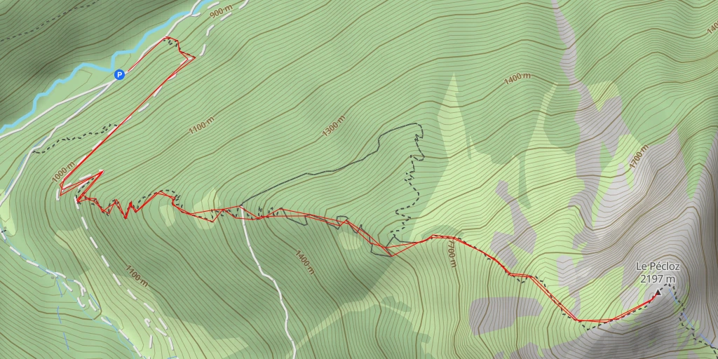 Map of the trail for Le Pécloz