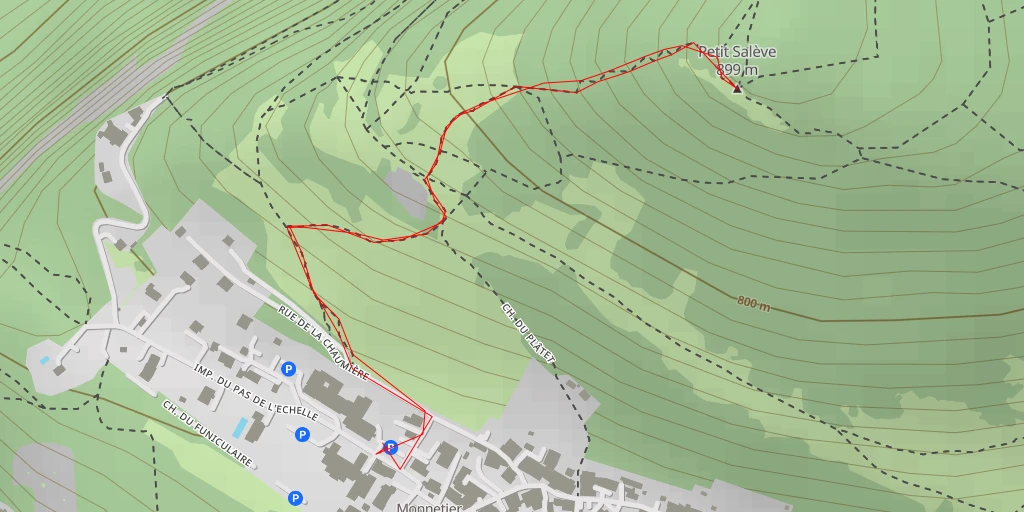 Map of the trail for Petit Salève