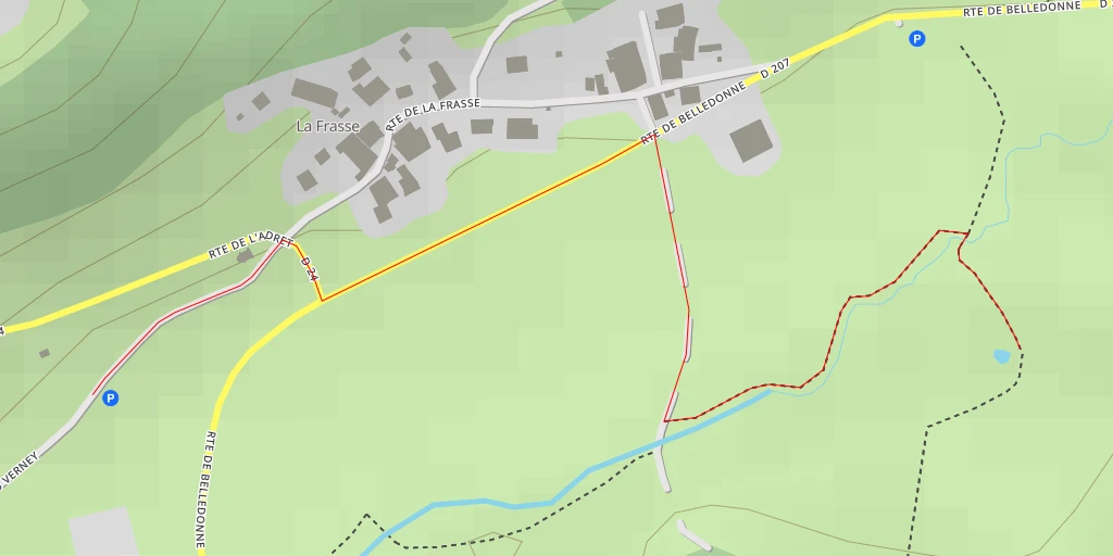 Map of the trail for Route de Belledonne