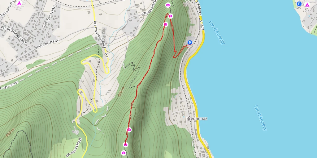 Map of the trail for Crêt du Bourg