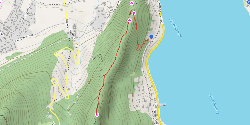 Map of the trail for Chemin des Terres Noires