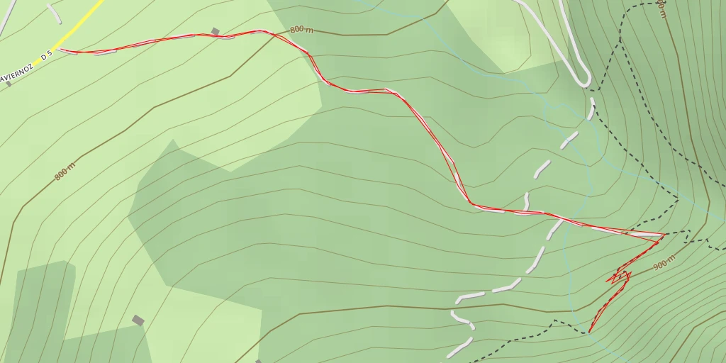 Carte de l'itinéraire :  Cascade du Dard
