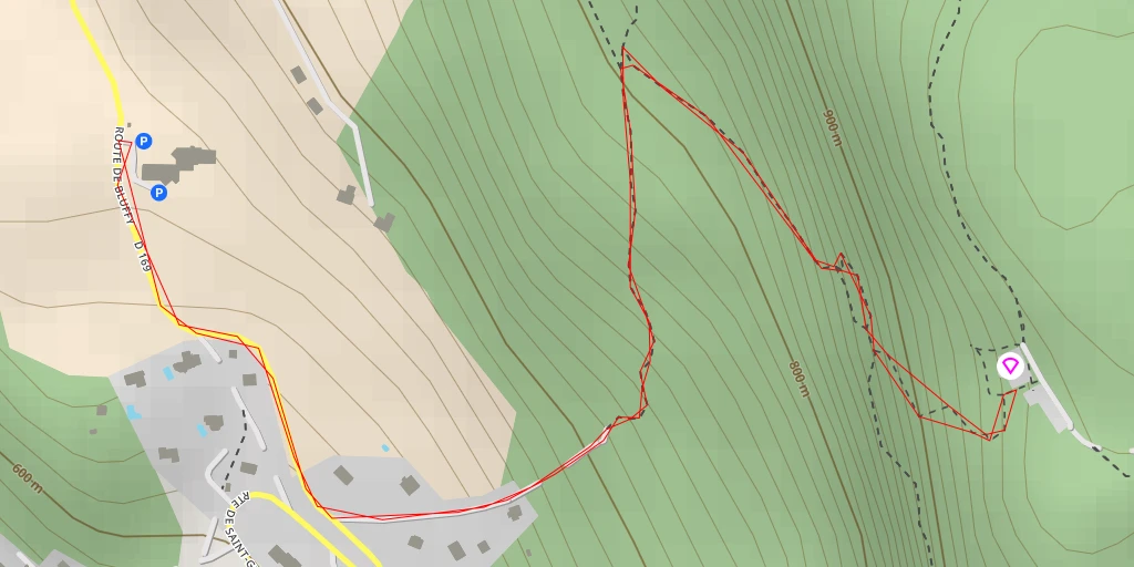 Map of the trail for Décollage parapente FFVL de Planfait