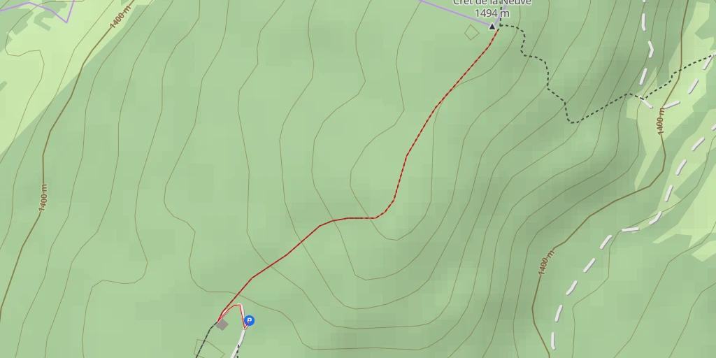 Map of the trail for Crêt de la Neuve