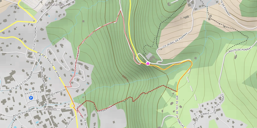 Map of the trail for Cascade du Saut du Moine