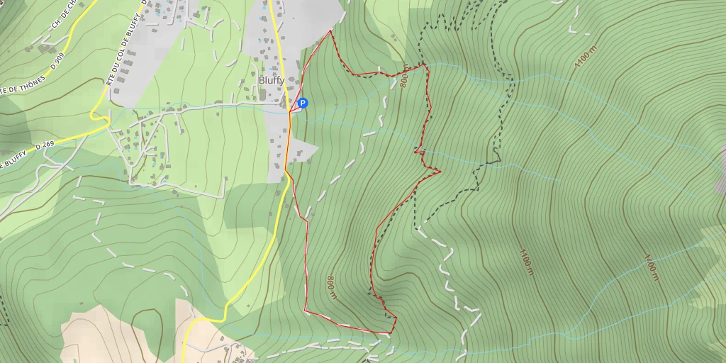 Carte de l'itinéraire :  Cascade Supérieure de Montviard