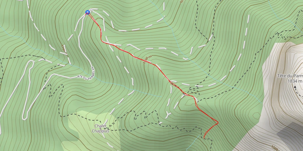 Carte de l'itinéraire :  Route de la Blonnière