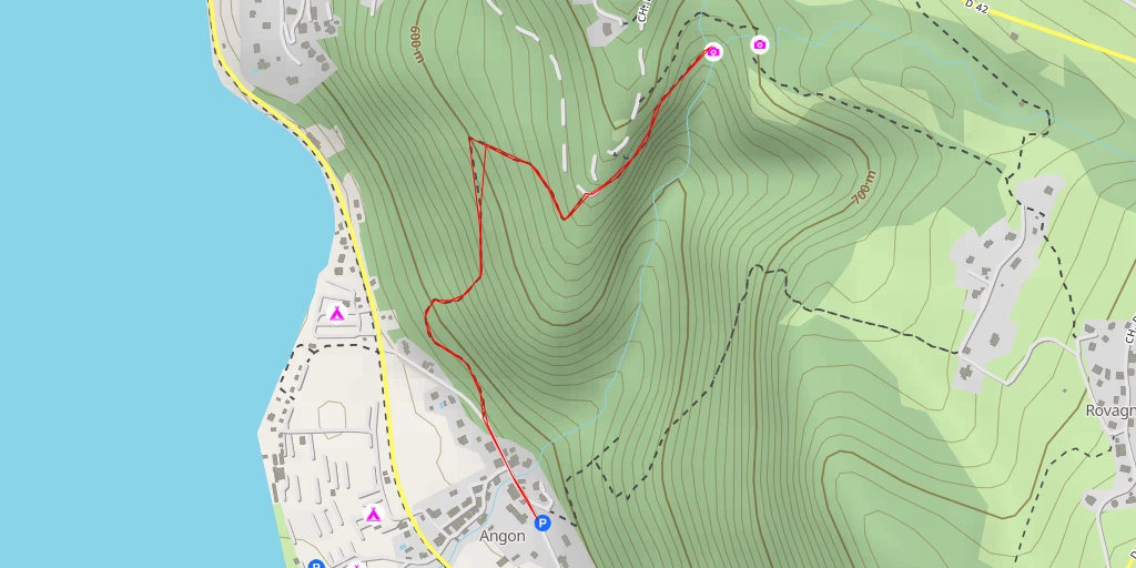 Map of the trail for Cascade la Diuz