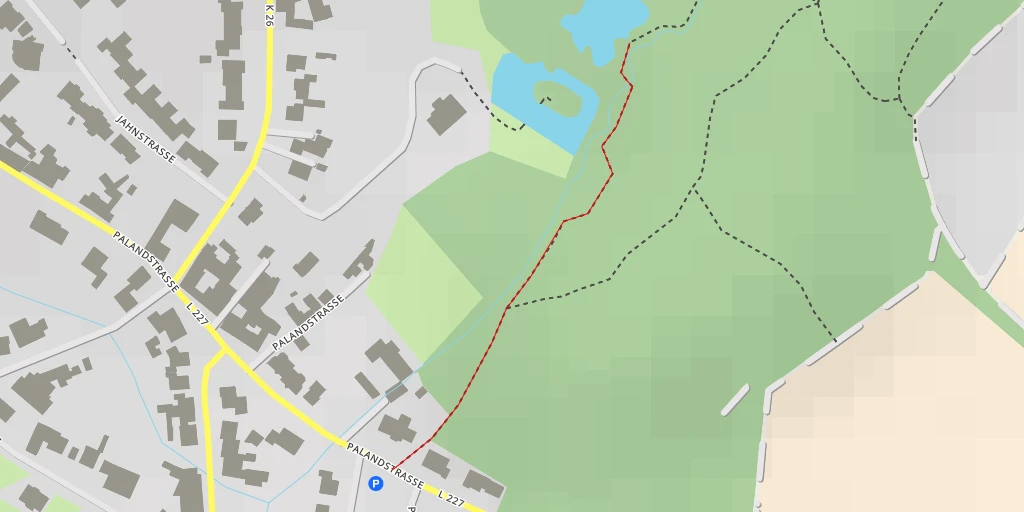 Map of the trail for NSG Mühlenbach Millicher Bruch - Palandstraße