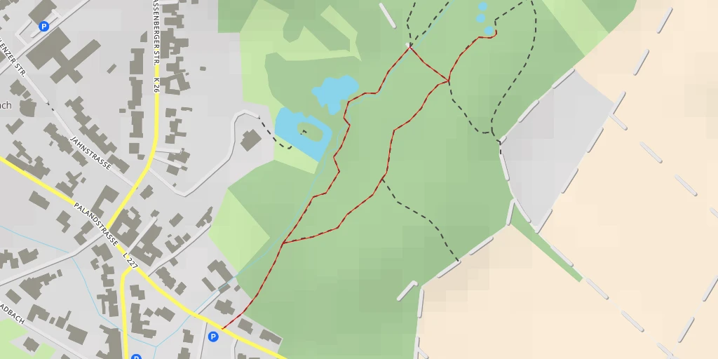 Map of the trail for NSG Mühlenbach Millicher Bruch - Palandstraße