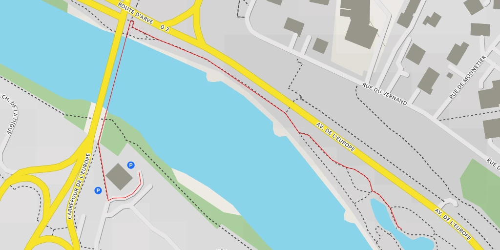 Map of the trail for Avenue de l'Europe