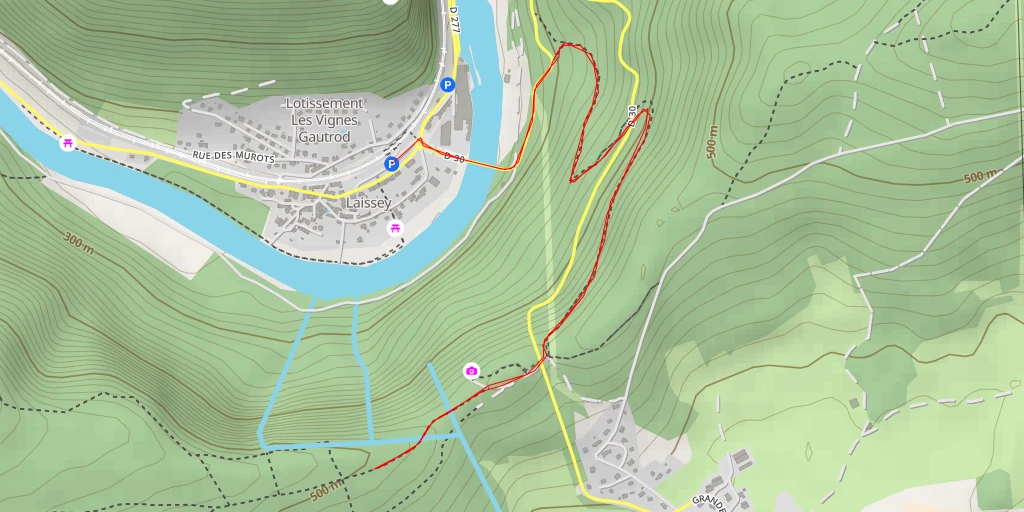 Carte de l'itinéraire :  Le Rougnon