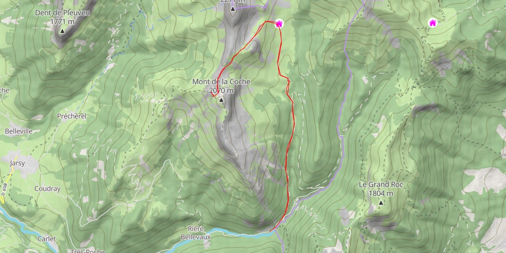 Map of the trail for Tré le Mollard