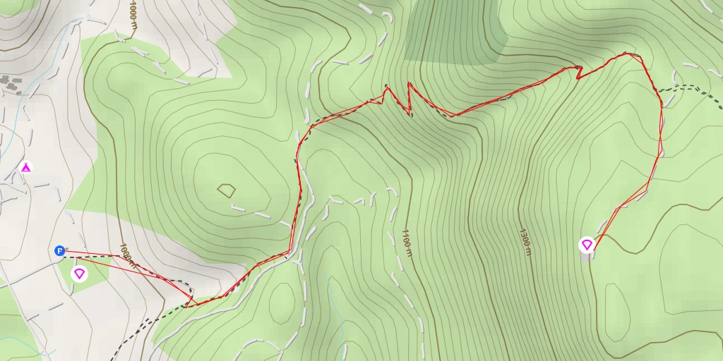 Map of the trail for Décollage du Mont Denier