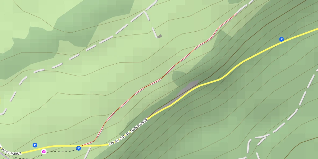 Carte de l'itinéraire :  Route du Col du Marchairuz