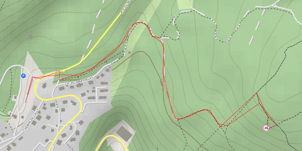 Map of the trail for Roche du ciel