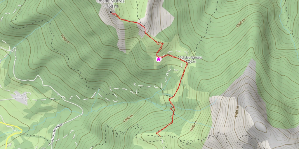 Map of the trail for Roche Murraz