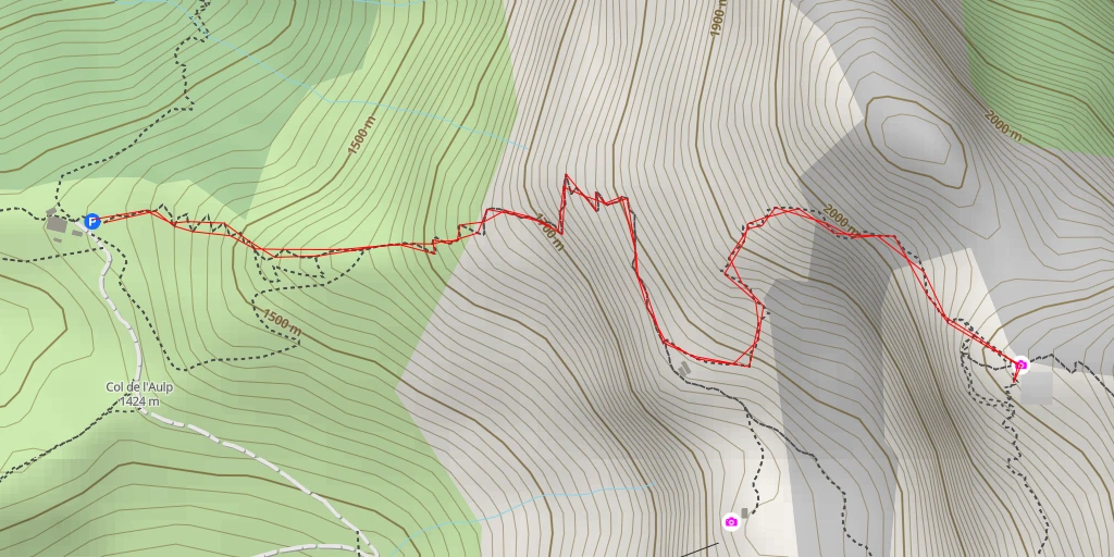 Carte de l'itinéraire :  Décollage du Col du varo