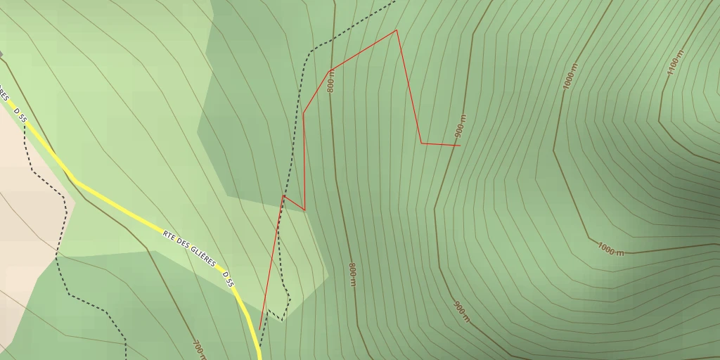 Map of the trail for Pierre Taillée - Falaise principale Sky burne