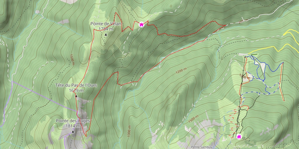 Map of the trail for Tête du Pas de l'Ours