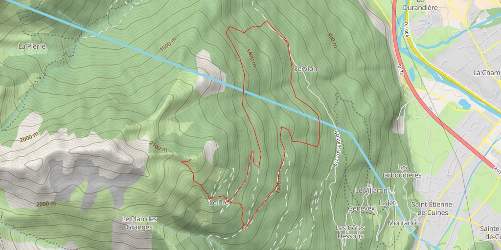 Map of the trail for Route de Servion