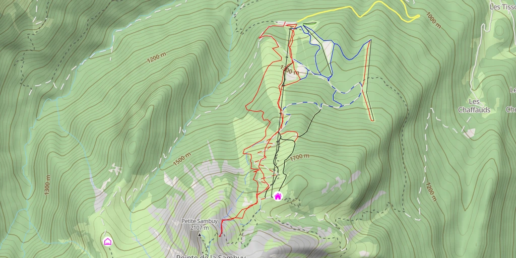 Map of the trail for Petite Sambuy Versant E (voie normale)