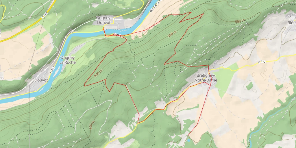 Map of the trail for Les Cuves d'Aïssey