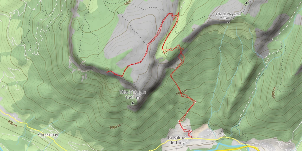 Map of the trail for Desserte forestière du Replan