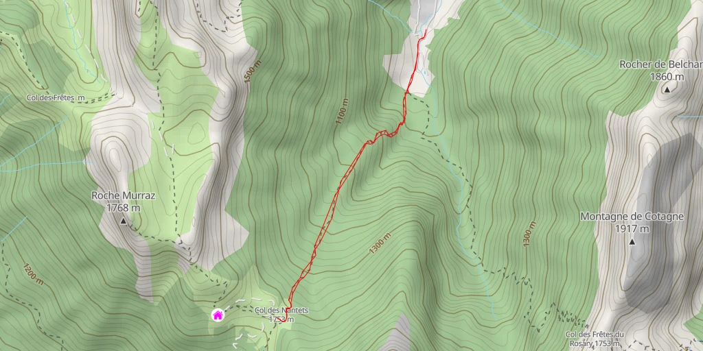 Carte de l'itinéraire :  Chemin du Col de l'Aulp - Talloires-Montmin